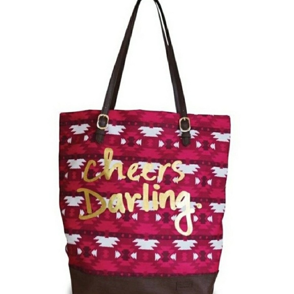 🥂 Pink Large Cheers Darling Tote 🥂 - Picture 2 of 3